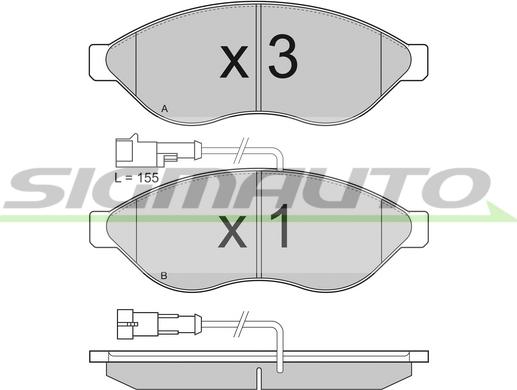 SIGMAUTO SPB285TR - Тормозные колодки, дисковые, комплект autospares.lv