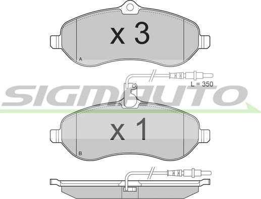 SIGMAUTO SPB283 - Тормозные колодки, дисковые, комплект autospares.lv