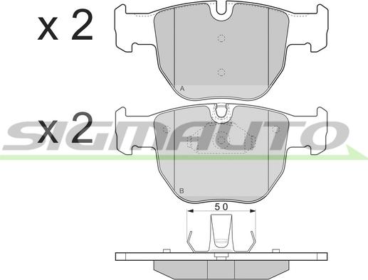 SIGMAUTO SPB287 - Тормозные колодки, дисковые, комплект autospares.lv