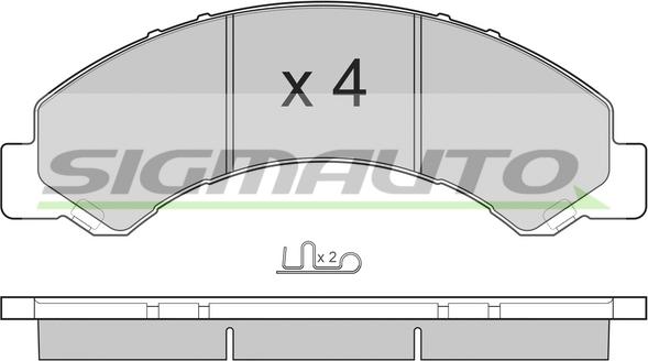 SIGMAUTO SPB235 - Тормозные колодки, дисковые, комплект autospares.lv