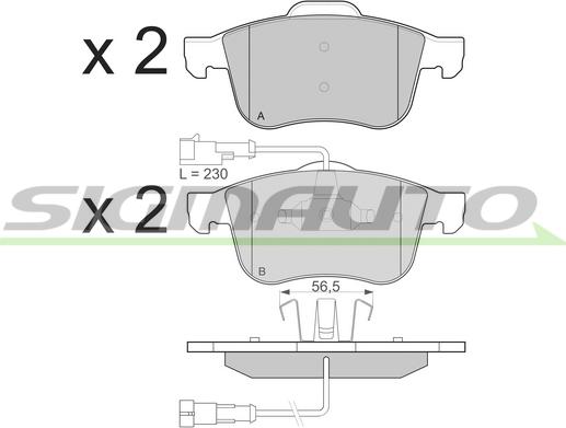 SIGMAUTO SPB231 - Тормозные колодки, дисковые, комплект autospares.lv