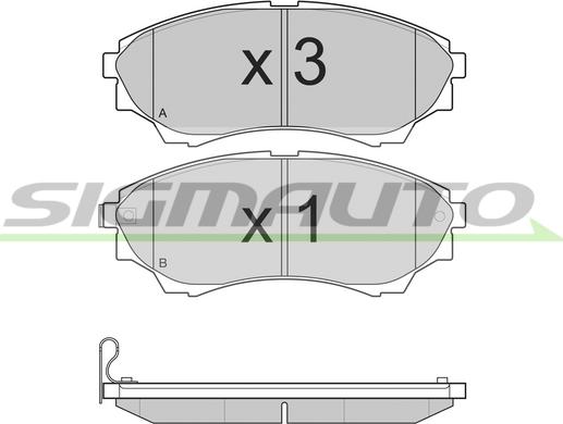 SIGMAUTO SPB232 - Тормозные колодки, дисковые, комплект autospares.lv