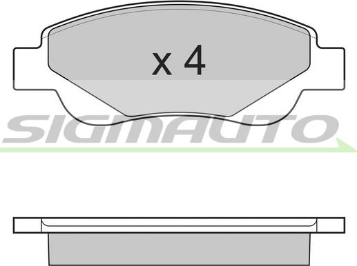 SIGMAUTO SPB225 - Тормозные колодки, дисковые, комплект autospares.lv