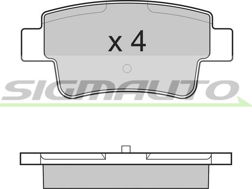 SIGMAUTO SPB228 - Тормозные колодки, дисковые, комплект autospares.lv