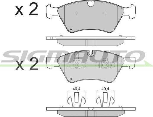 SIGMAUTO SPB279 - Тормозные колодки, дисковые, комплект autospares.lv