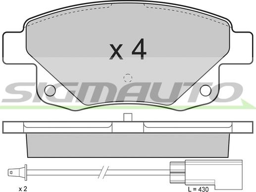 SIGMAUTO SPB275 - Тормозные колодки, дисковые, комплект autospares.lv