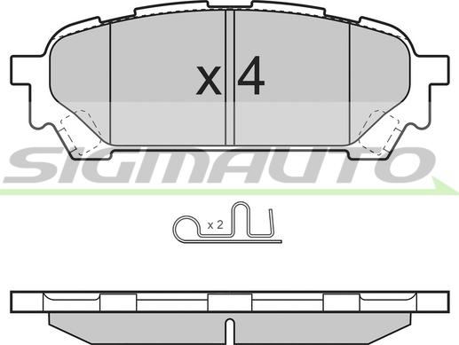 SIGMAUTO SPB270 - Тормозные колодки, дисковые, комплект autospares.lv