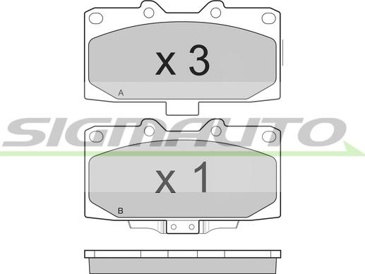 SIGMAUTO SPB271 - Тормозные колодки, дисковые, комплект autospares.lv