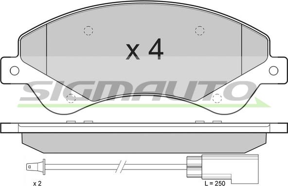 SIGMAUTO SPB273 - Тормозные колодки, дисковые, комплект autospares.lv