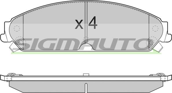 SIGMAUTO SPB277 - Тормозные колодки, дисковые, комплект autospares.lv