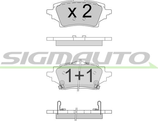 SIGMAUTO SPB796 - Тормозные колодки, дисковые, комплект autospares.lv