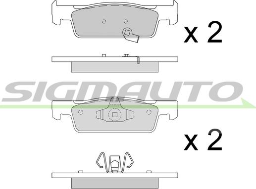 SIGMAUTO SPB798 - Тормозные колодки, дисковые, комплект autospares.lv