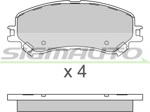 SIGMAUTO SPB793 - Тормозные колодки, дисковые, комплект autospares.lv