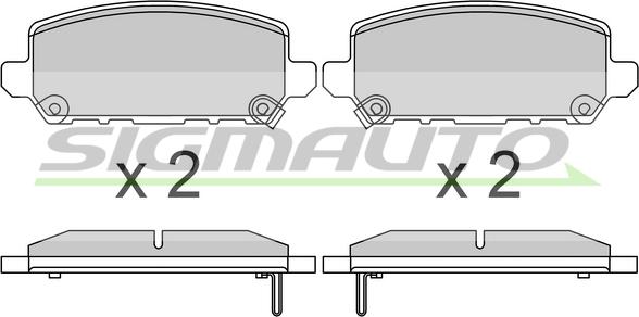 SIGMAUTO SPB745 - Тормозные колодки, дисковые, комплект autospares.lv