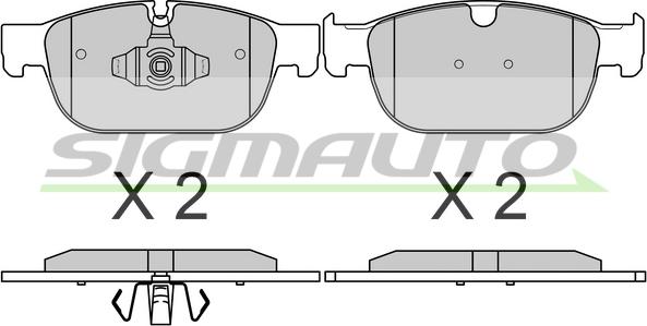 SIGMAUTO SPB756 - Тормозные колодки, дисковые, комплект autospares.lv