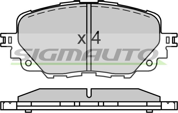 SIGMAUTO SPB750 - Тормозные колодки, дисковые, комплект autospares.lv