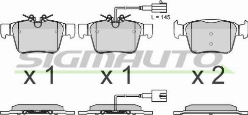 SIGMAUTO SPB769 - Тормозные колодки, дисковые, комплект autospares.lv