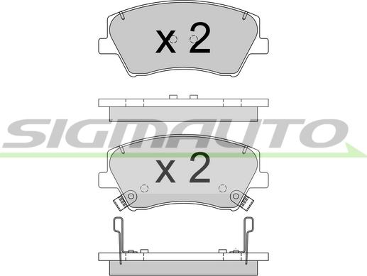 SIGMAUTO SPB766 - Тормозные колодки, дисковые, комплект autospares.lv