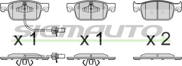 SIGMAUTO SPB761 - Тормозные колодки, дисковые, комплект autospares.lv