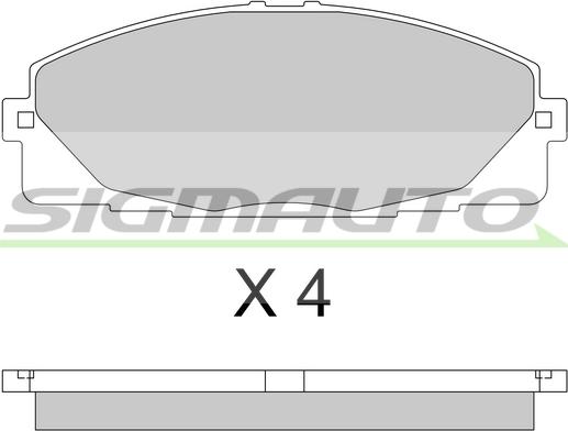 SIGMAUTO SPB763 - Тормозные колодки, дисковые, комплект autospares.lv