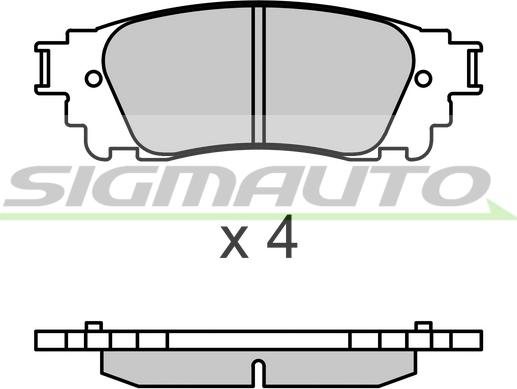 SIGMAUTO SPB704 - Тормозные колодки, дисковые, комплект autospares.lv