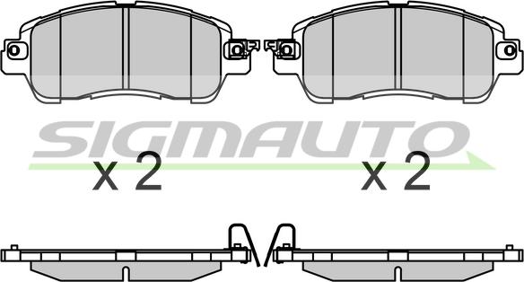 SIGMAUTO SPB706 - Тормозные колодки, дисковые, комплект autospares.lv