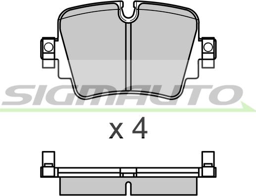 SIGMAUTO SPB700 - Тормозные колодки, дисковые, комплект autospares.lv