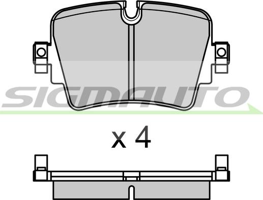 SIGMAUTO SPB701 - Тормозные колодки, дисковые, комплект autospares.lv