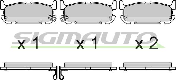 SIGMAUTO SPB708 - Тормозные колодки, дисковые, комплект autospares.lv