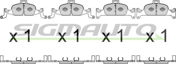 SIGMAUTO SPB719 - Тормозные колодки, дисковые, комплект autospares.lv