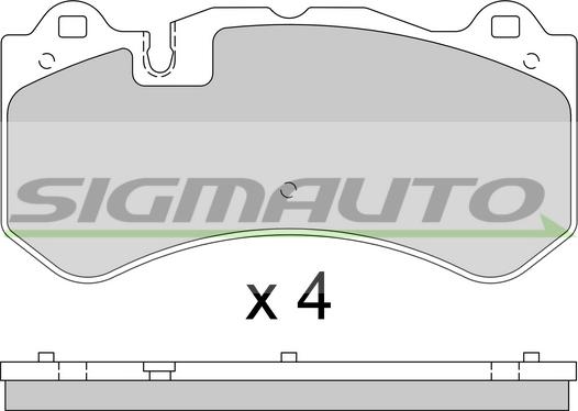 SIGMAUTO SPB784 - Тормозные колодки, дисковые, комплект autospares.lv