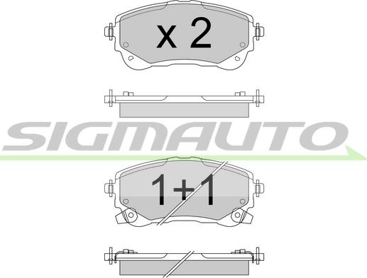 SIGMAUTO SPB788 - Тормозные колодки, дисковые, комплект autospares.lv