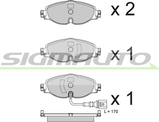 SIGMAUTO SPB782 - Тормозные колодки, дисковые, комплект autospares.lv