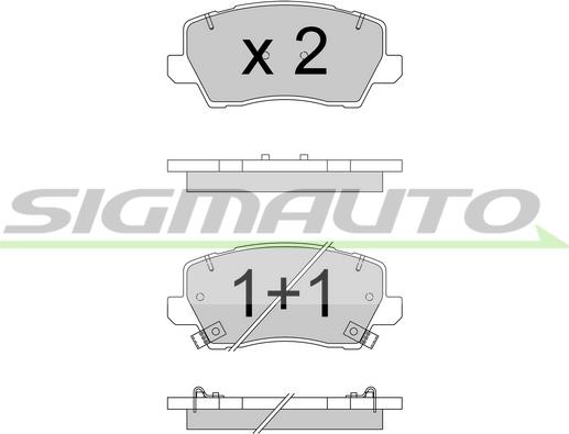 SIGMAUTO SPB787 - Тормозные колодки, дисковые, комплект autospares.lv