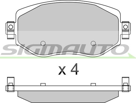 SIGMAUTO SPB737 - Тормозные колодки, дисковые, комплект autospares.lv