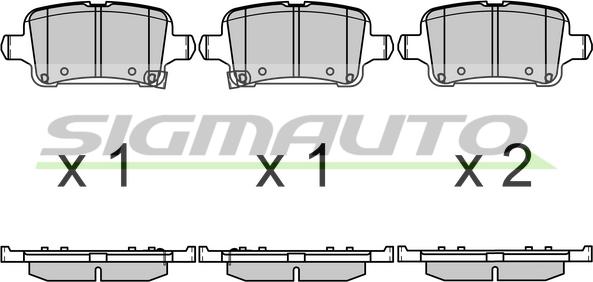 SIGMAUTO SPB723 - Тормозные колодки, дисковые, комплект autospares.lv