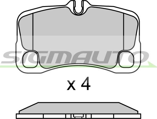 SIGMAUTO SPB727 - Тормозные колодки, дисковые, комплект autospares.lv