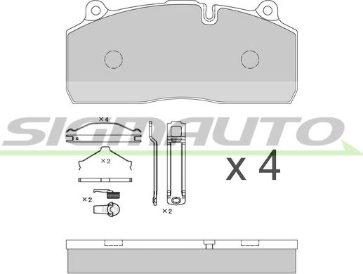 SIGMAUTO SPT342 - Тормозные колодки, дисковые, комплект autospares.lv