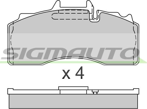 SIGMAUTO SPT334 - Тормозные колодки, дисковые, комплект autospares.lv