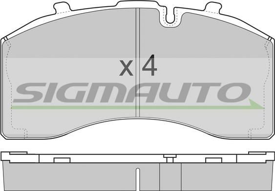 SIGMAUTO SPT330 - Тормозные колодки, дисковые, комплект autospares.lv