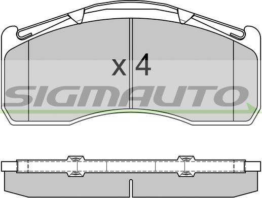 SIGMAUTO SPT332 - Тормозные колодки, дисковые, комплект autospares.lv