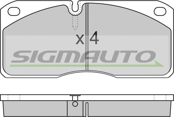 SIGMAUTO SPT258 - Тормозные колодки, дисковые, комплект autospares.lv