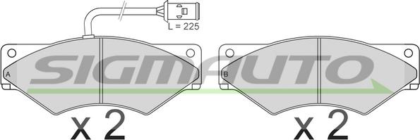 SIGMAUTO SPT253 - Тормозные колодки, дисковые, комплект autospares.lv