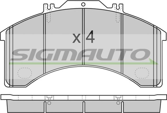 SIGMAUTO SPT252 - Тормозные колодки, дисковые, комплект autospares.lv