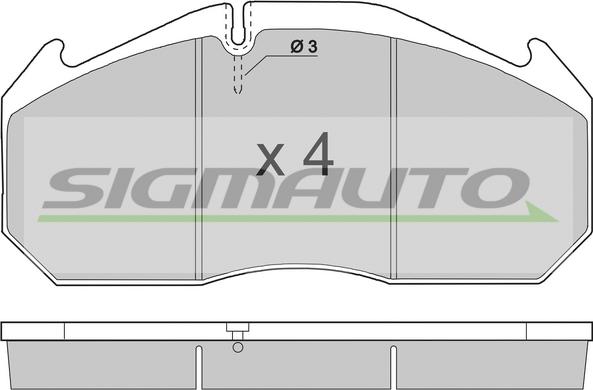 SIGMAUTO SPT264 - Тормозные колодки, дисковые, комплект autospares.lv