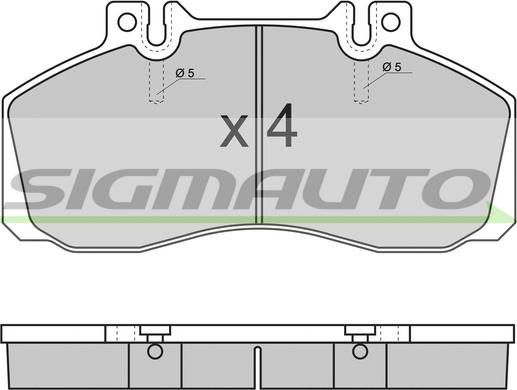 SIGMAUTO SPT289 - Тормозные колодки, дисковые, комплект autospares.lv