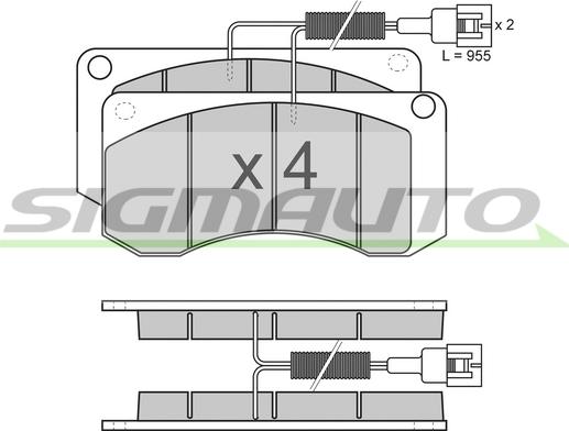 SIGMAUTO SPT283 - Тормозные колодки, дисковые, комплект autospares.lv