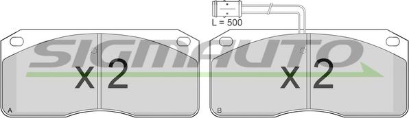 SIGMAUTO SPT239 - Тормозные колодки, дисковые, комплект autospares.lv