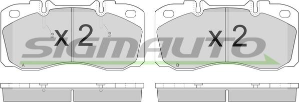 SIGMAUTO SPT272 - Тормозные колодки, дисковые, комплект autospares.lv