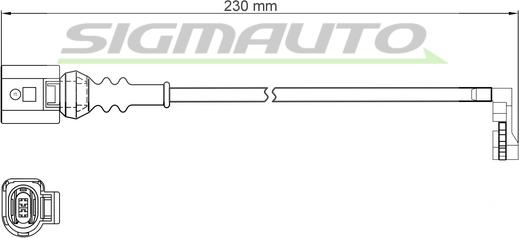 SIGMAUTO WI0974 - Сигнализатор, износ тормозных колодок autospares.lv